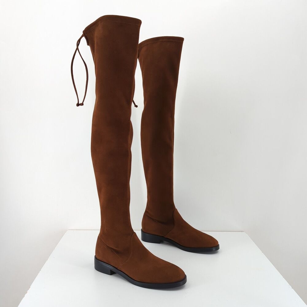 STUART WEITZMAN Women 4.5 Jocey Boots Brown Suede OTK Over The Knee Stretch